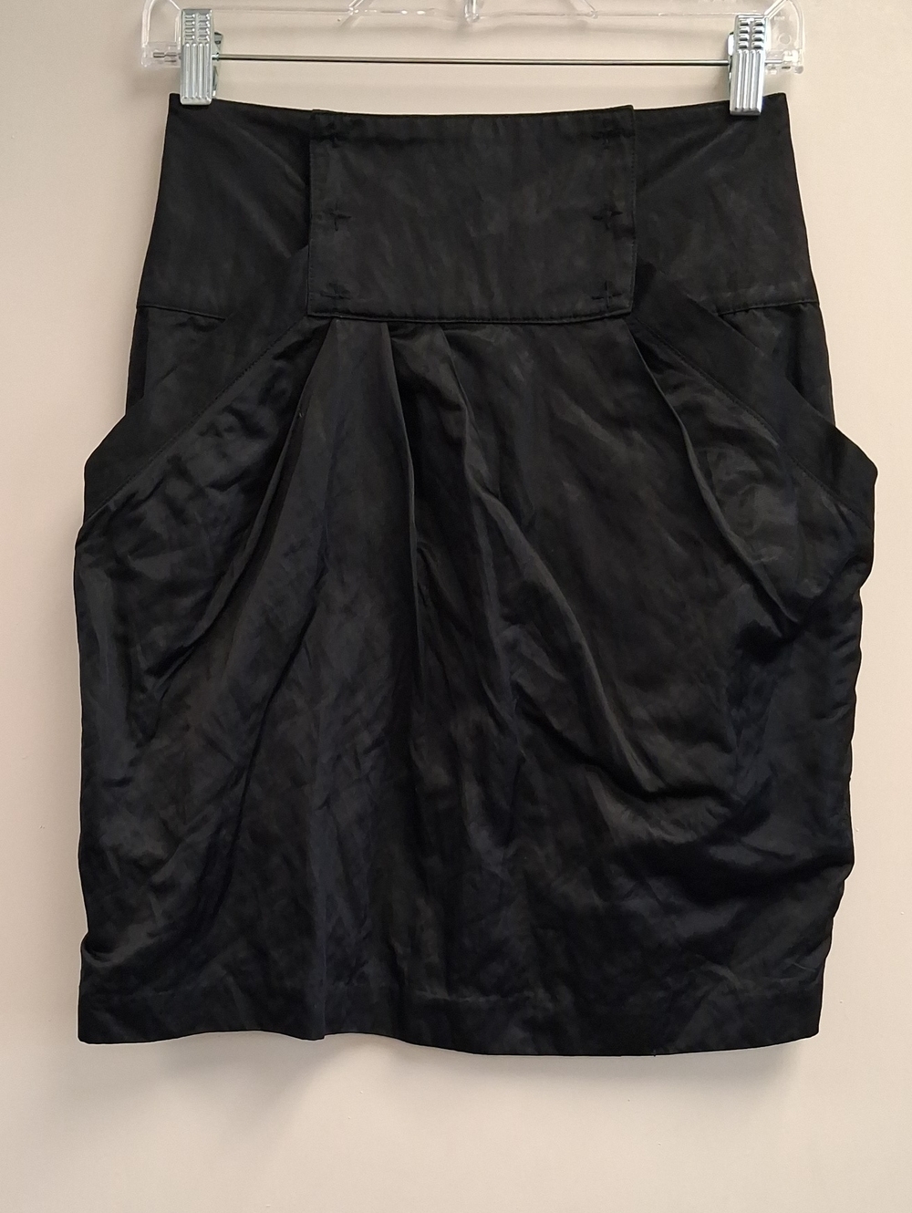 Elizabeth and James Black Draped Pencil Skirt Size 2